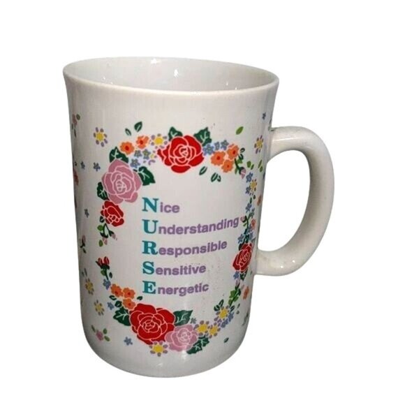 Nurse Appreciation Ceramic Mug With Floral Design - Picture 1 of 6